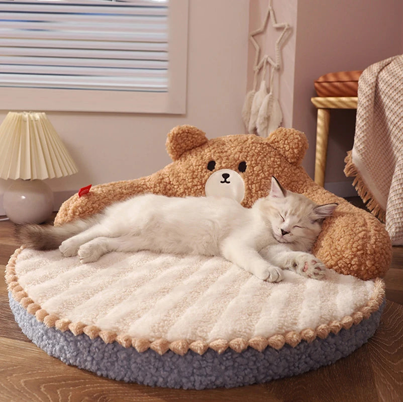 Premium Plush Pet Bed - Cozy Winter Cushion for Cats & Small Dogs