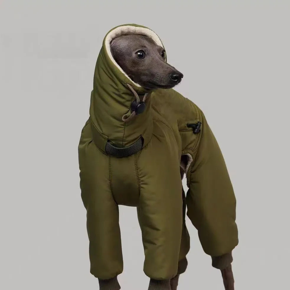 Winter Dog Jacket,Thickened Warm Dog Clothes Outfits,Big Dogs Down Jacket For Cold Weather,Full Cover For Neck-Greyhound Whippet