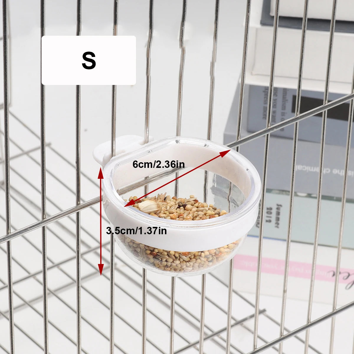 Detachable Bird Feeding Bowl - Transparent Hanging Feeder for Parrots & Small Birds