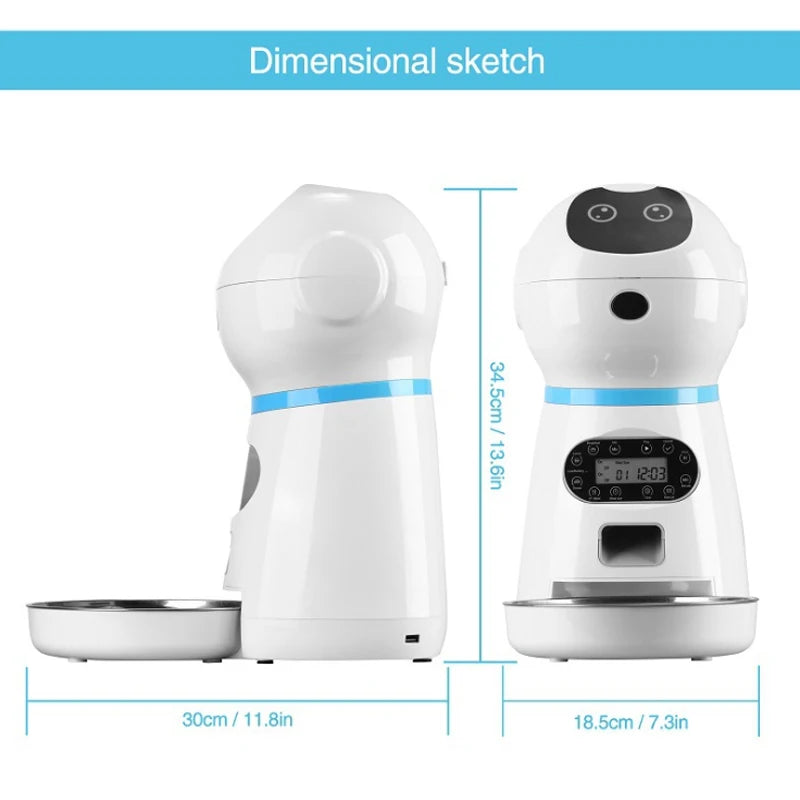 Smart Automatic Pet Feeder 3.5L - WiFi Enabled Food Dispenser for Cats & Dogs