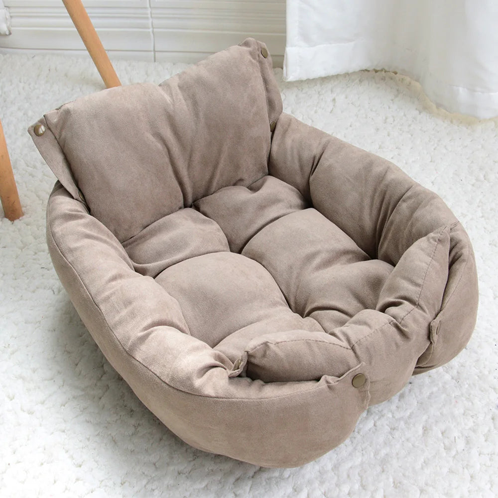 3-in-1 Multifunction Pet Bed - Soft Washable Dog & Cat Sofa