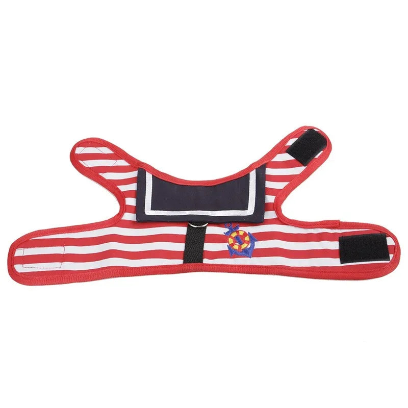 Navy Style Dog Harness and Leash Set - Adjustable Vest for Small to Medium Dogs