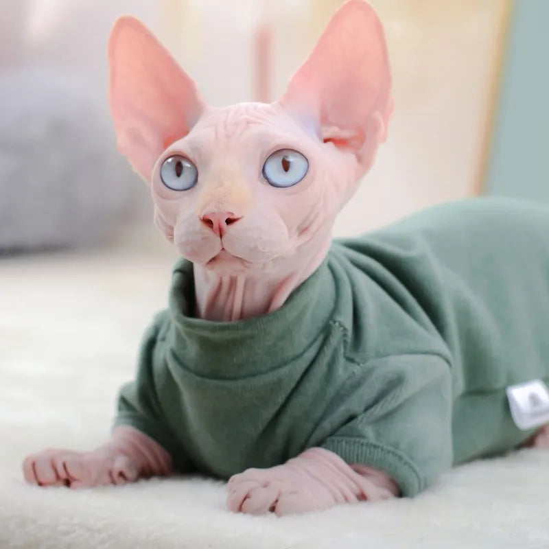Sphynx Cat Winter Hoodies & Fleece Vest - Warm Cotton Pajamas