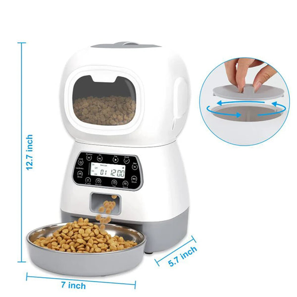 Smart Automatic Pet Feeder 3.5L - WiFi Enabled Food Dispenser for Cats & Dogs