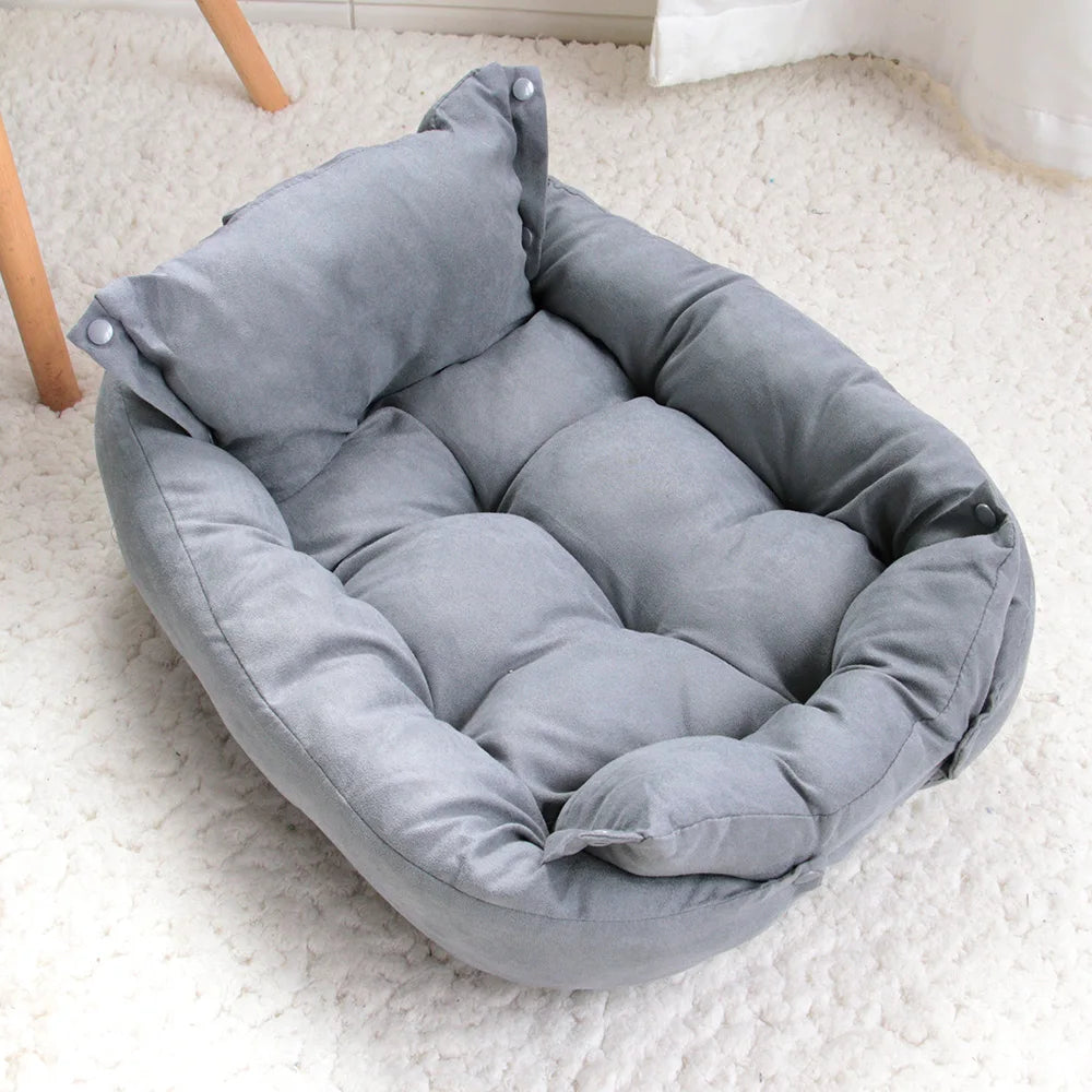 3-in-1 Multifunction Pet Bed - Soft Washable Dog & Cat Sofa