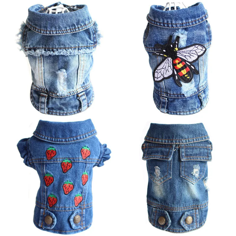 Premium Cat Denim Vest - Stylish Spring & Autumn Jacket for Cats