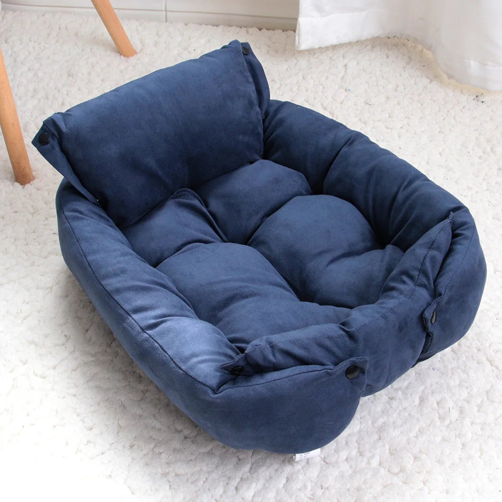 3-in-1 Multifunction Pet Bed - Soft Washable Dog & Cat Sofa