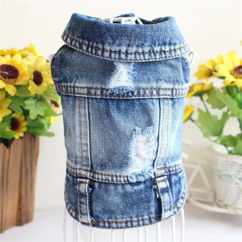 Premium Cat Denim Vest - Stylish Spring & Autumn Jacket for Cats