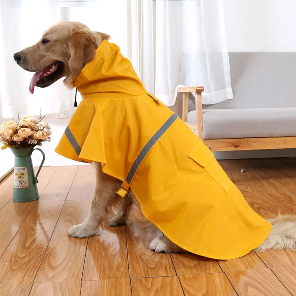 Reflective Dog Raincoat - Waterproof Pet Coat with Safety Tape