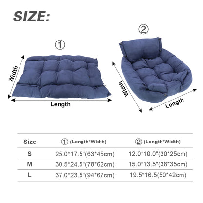 3-in-1 Multifunction Pet Bed - Soft Washable Dog & Cat Sofa