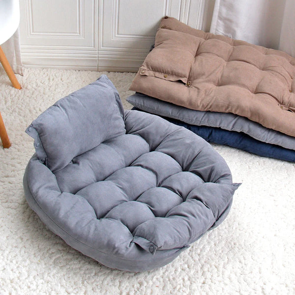 3-in-1 Multifunction Pet Bed - Soft Washable Dog & Cat Sofa