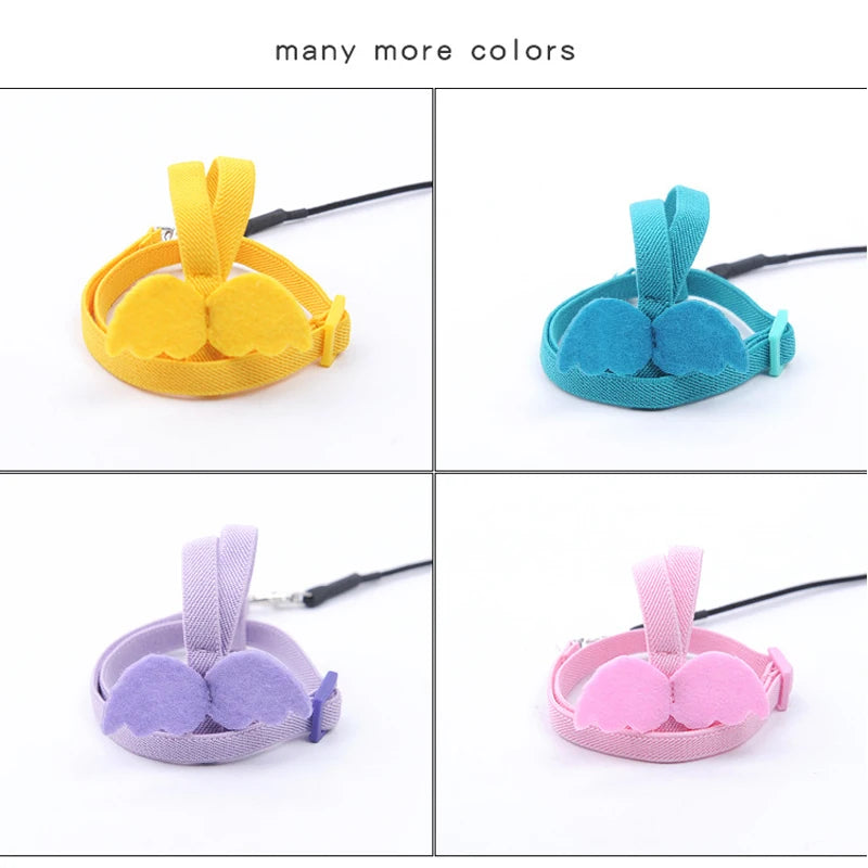 Adjustable Parrot Bird Harness & Leash Set - Anti-Bite Training Rope for Small Birds