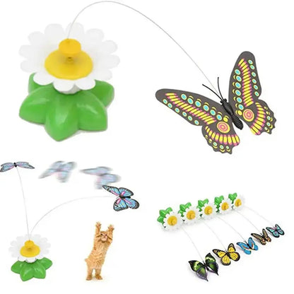 Electric Butterfly Cat Toy - Automatic Rotating Interactive Pet Toy