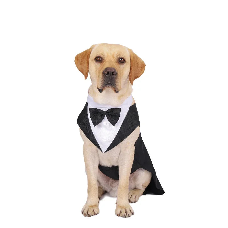 Pet Dog Formal Tuxedo Suit with Bow Tie - Wedding & Party Outfit