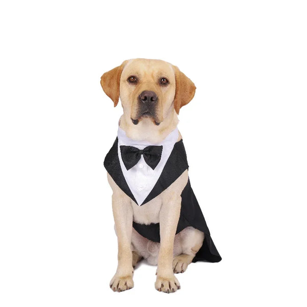 Pet Dog Formal Tuxedo Suit with Bow Tie - Wedding & Party Outfit