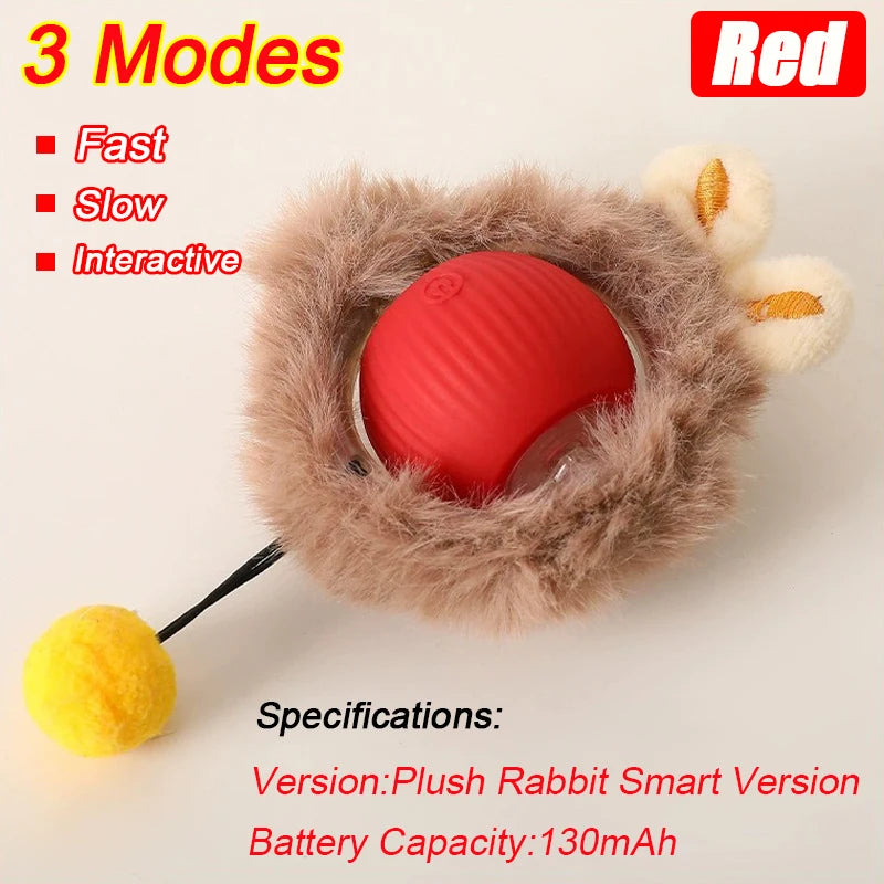 Interactive Cat Ball Toy - Automatic Rolling Smart Pet Toy with Faux Tail