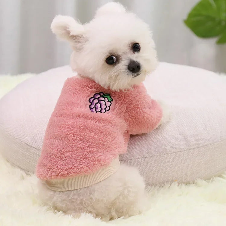 Warm Fleece Dog Hoodie - Cozy Winter Clothing for Small Dogs & Puppies