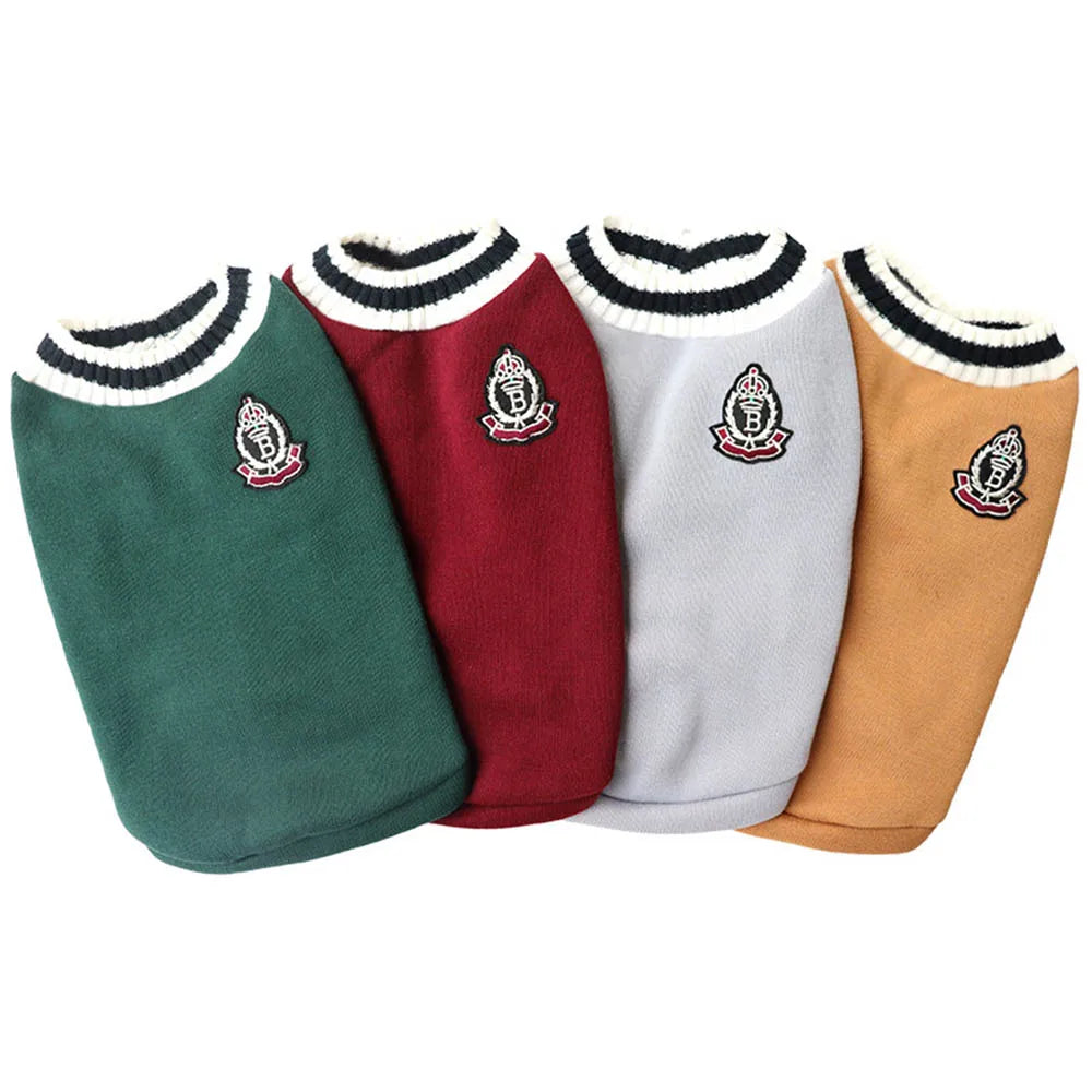 Collegiate Style Pet Sweater Vest - Winter Warm Cat & Dog Apparel