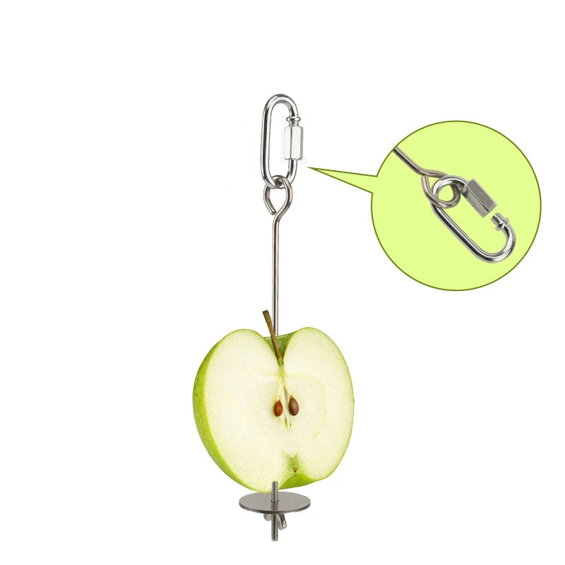 Stainless Steel Bird Food Skewer - Fruit & Vegetable Holder for Parrots