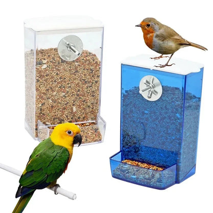 Automatic Bird Feeder Dispenser with Anti-Splash Design for Parakeets