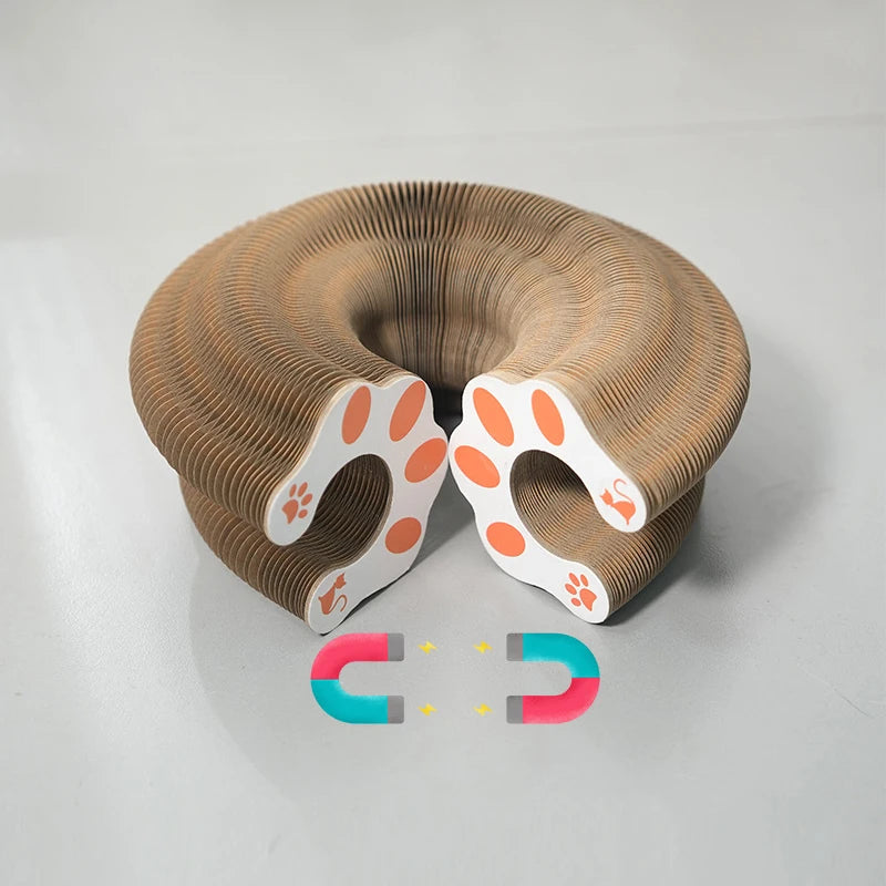 Interactive Cat Scratching Board with Ball Toy - Round Corrugated Scratcher