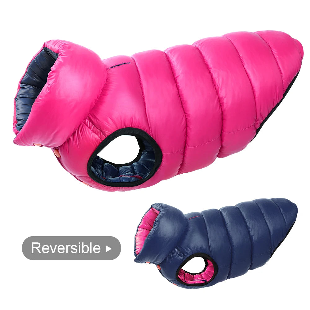 Reversible Waterproof Dog Vest - 3-Layer Winter Jacket for Small to Large Dogs