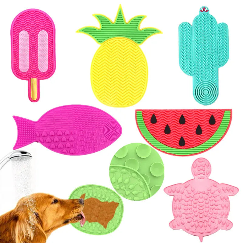 Pet Slow Feeder Mat with Suction Cup - Silicone Lick Mat for Small Dogs & Cats