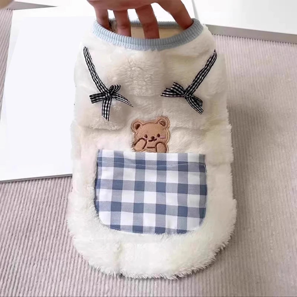 Cozy Plush Pet Vest - Warm Fleece Coat for Small Dogs & Cats