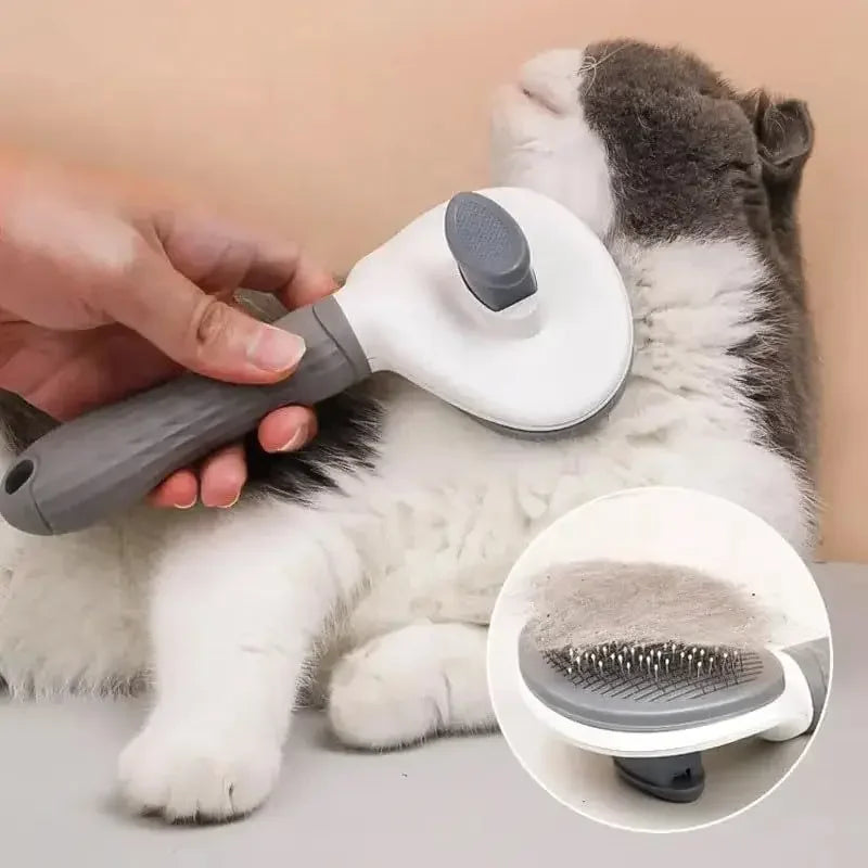Self-Cleaning Pet Grooming Brush - Hair Removal Comb for Cats & Dogs