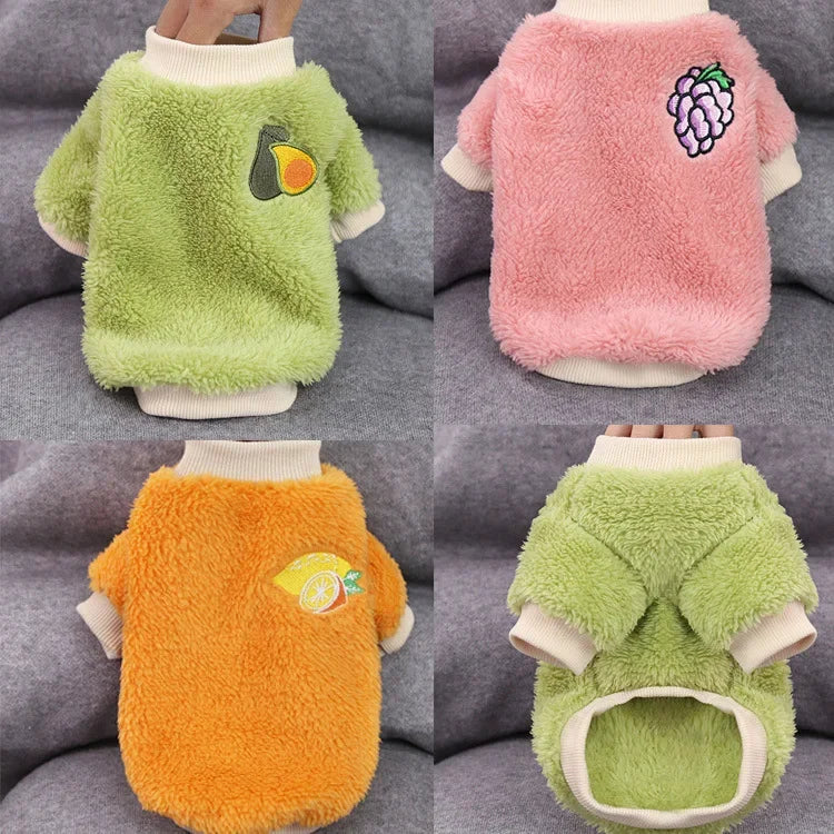Warm Fleece Dog Hoodie - Cozy Winter Clothing for Small Dogs & Puppies