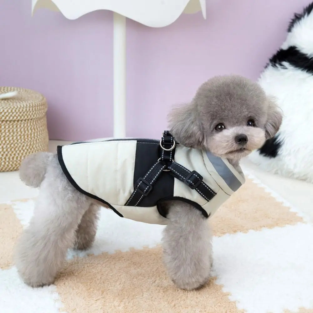Premium Waterproof Dog Jacket with Reflective Harness - Winter Coat for Dogs