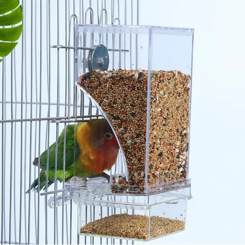 Automatic Bird Feeder Dispenser with Anti-Splash Design for Parakeets