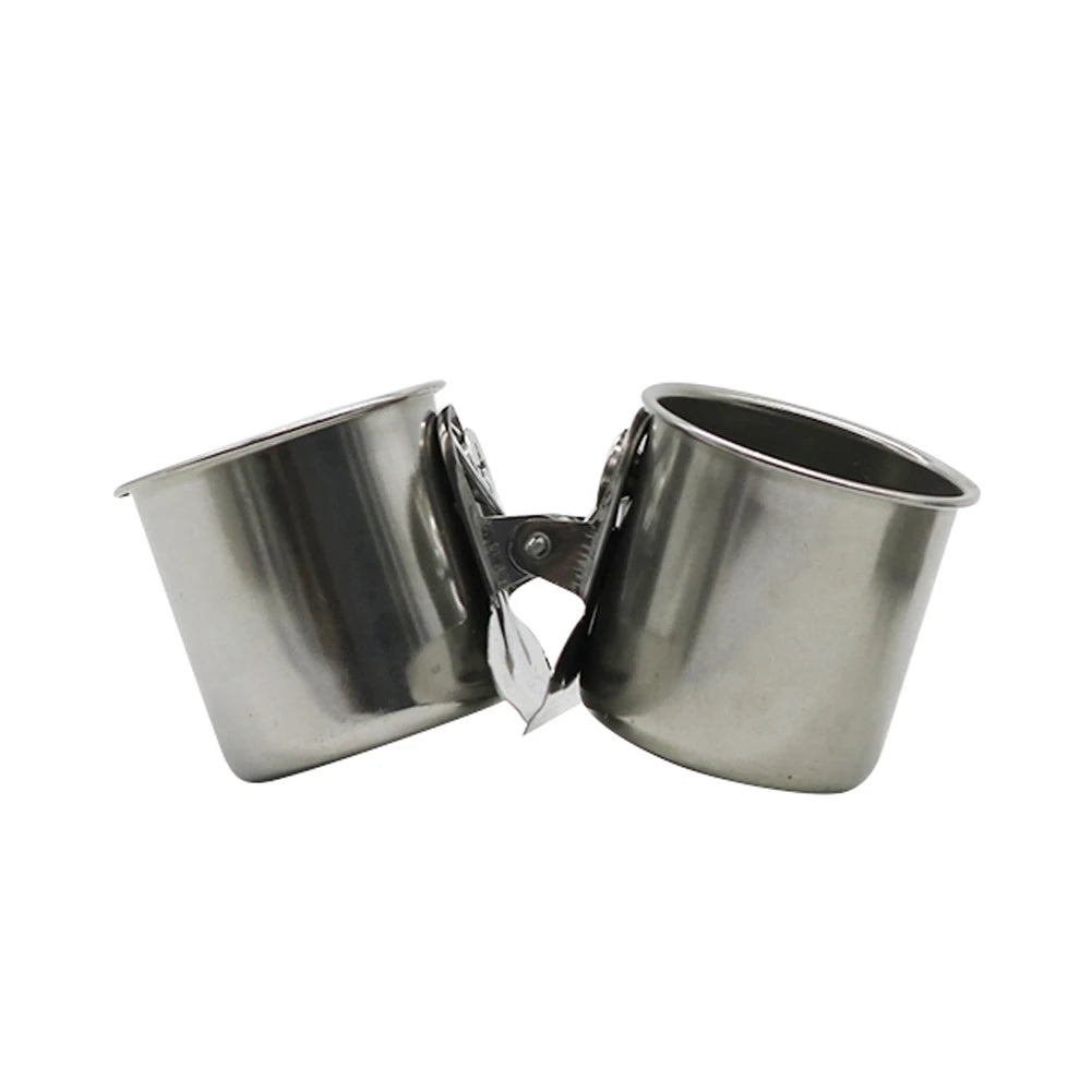 Stainless Steel Bird Feeder with Clip - Double & Single Cup Options