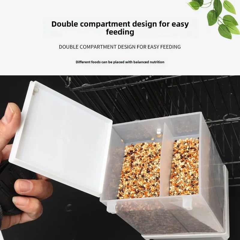 Automatic Bird Feeder Dispenser with Anti-Splash Design for Parakeets