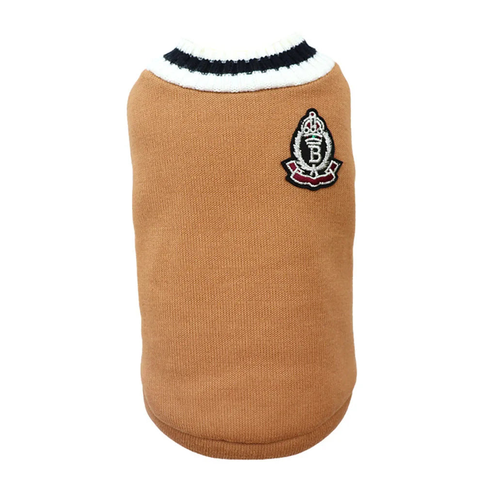 Collegiate Style Pet Sweater Vest - Winter Warm Cat & Dog Apparel