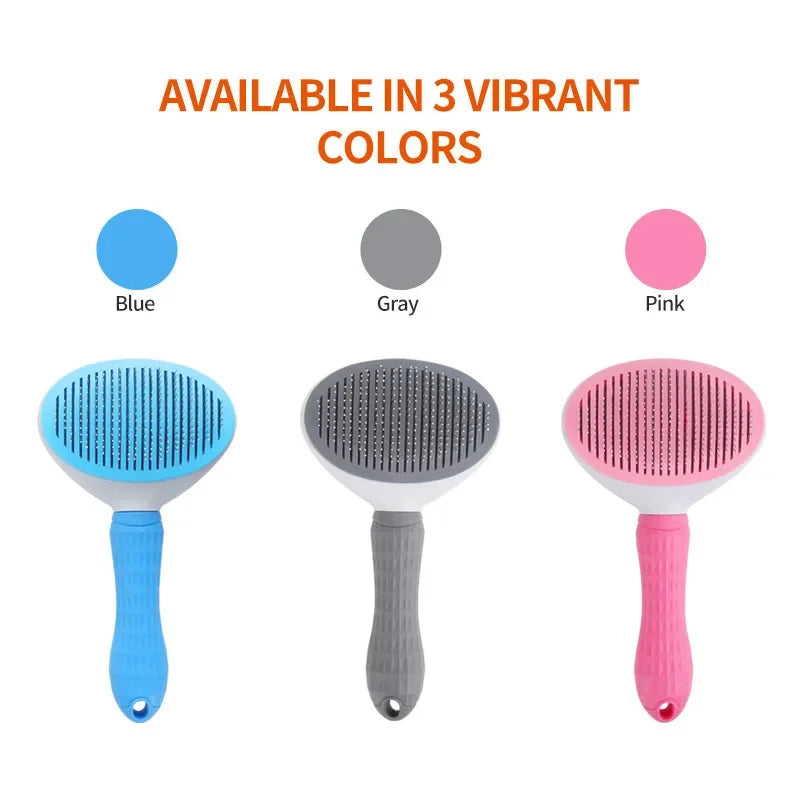 Self-Cleaning Pet Grooming Brush - Hair Removal Comb for Cats & Dogs