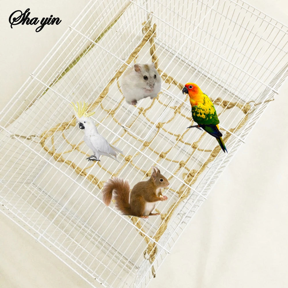 Parrot Rope Climbing Net - Interactive Bird Adventure Toy