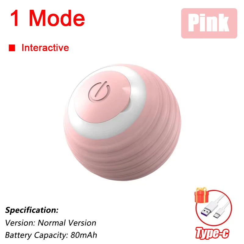 Interactive Cat Ball Toy - Automatic Rolling Smart Pet Toy with Faux Tail