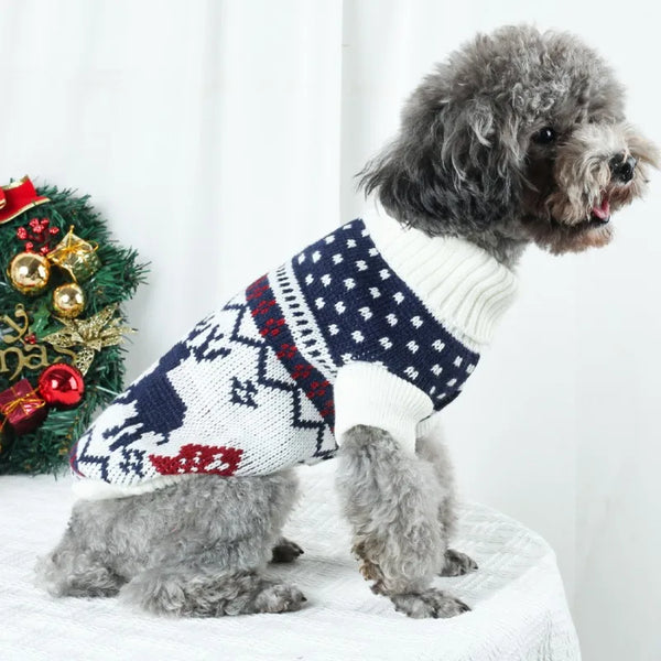 Christmas Dog Sweater - Festive Knitted Pet Jumper for Small to Medium Dogs
