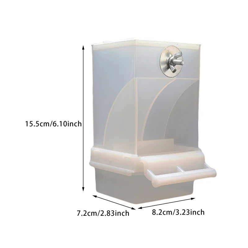 Automatic Bird Feeder Dispenser with Anti-Splash Design for Parakeets
