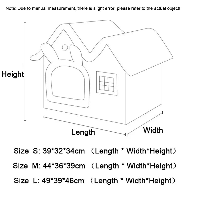 Cozy Cave Pet Bed - Foldable Winter Warm House for Cats & Small Dogs