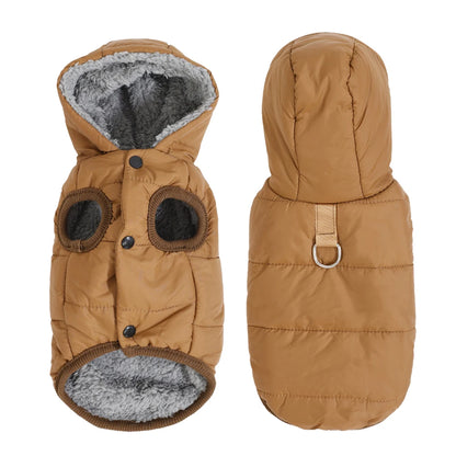 Premium Waterproof Pet Hoodie Coat - Winter Fleece Jacket for Small to Medium Dogs & Cats