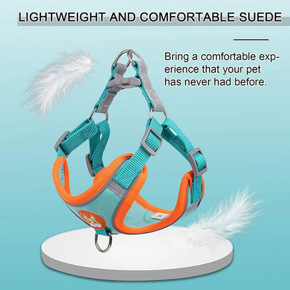 Adjustable Step-In Dog Harness with Reflective Safety Vest & Leash Set