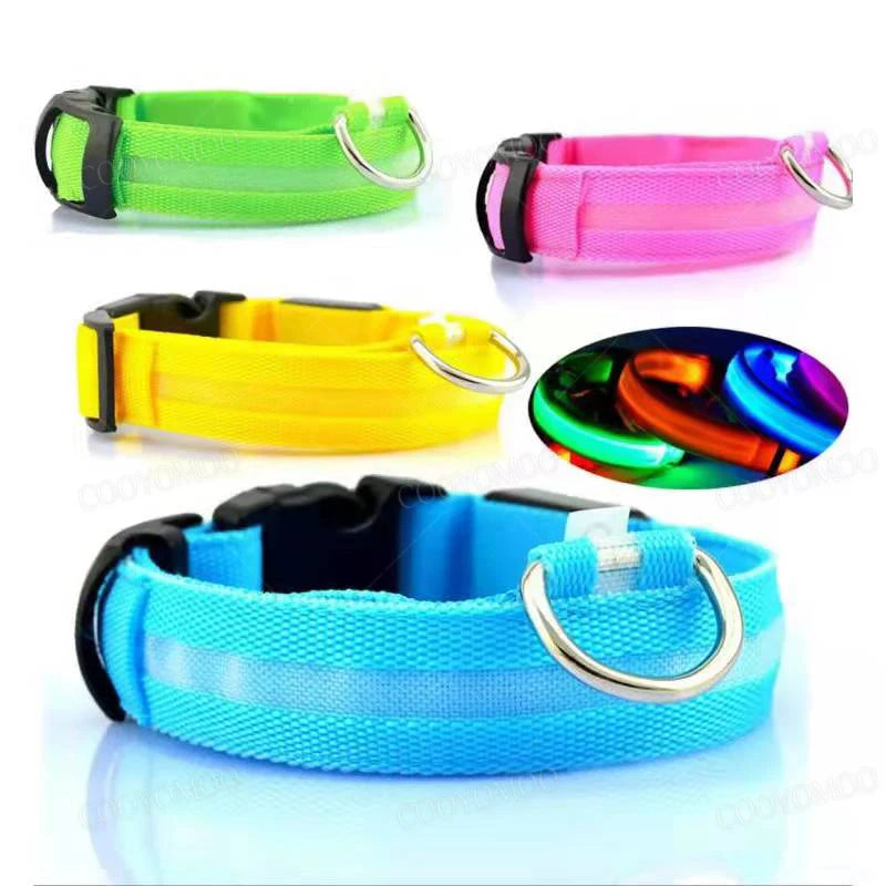 LED USB Rechargeable Dog Collar - Night Safety Light-Up Pet Collar