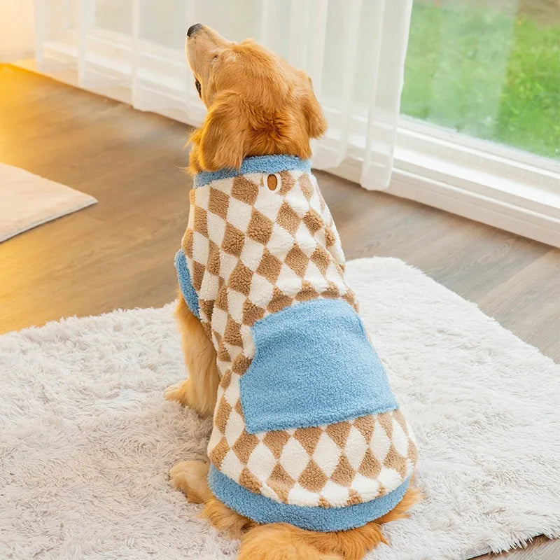 Premium Fleece Dog Hoodie for Large Breeds - Warm Winter Jacket