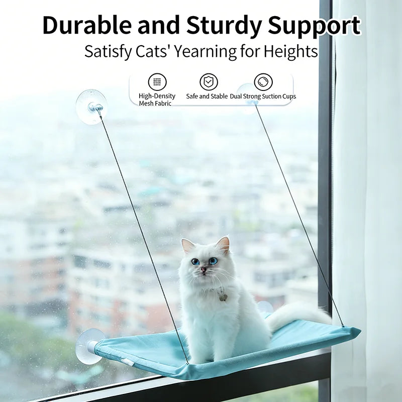 Cat Window Hammock Bed - Washable Suction Cup Perch for Cats
