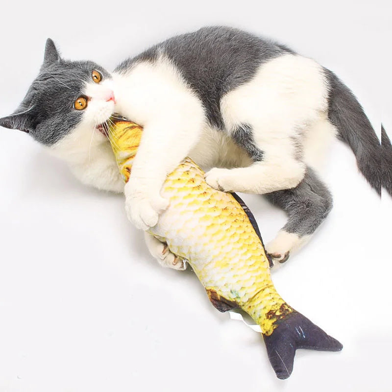 Interactive Cat Fish Toy Scratcher with Catnip