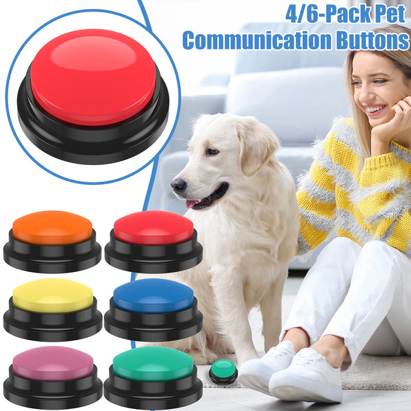 Recordable Dog Training Buttons with Light - Interactive Pet Communication Toy
