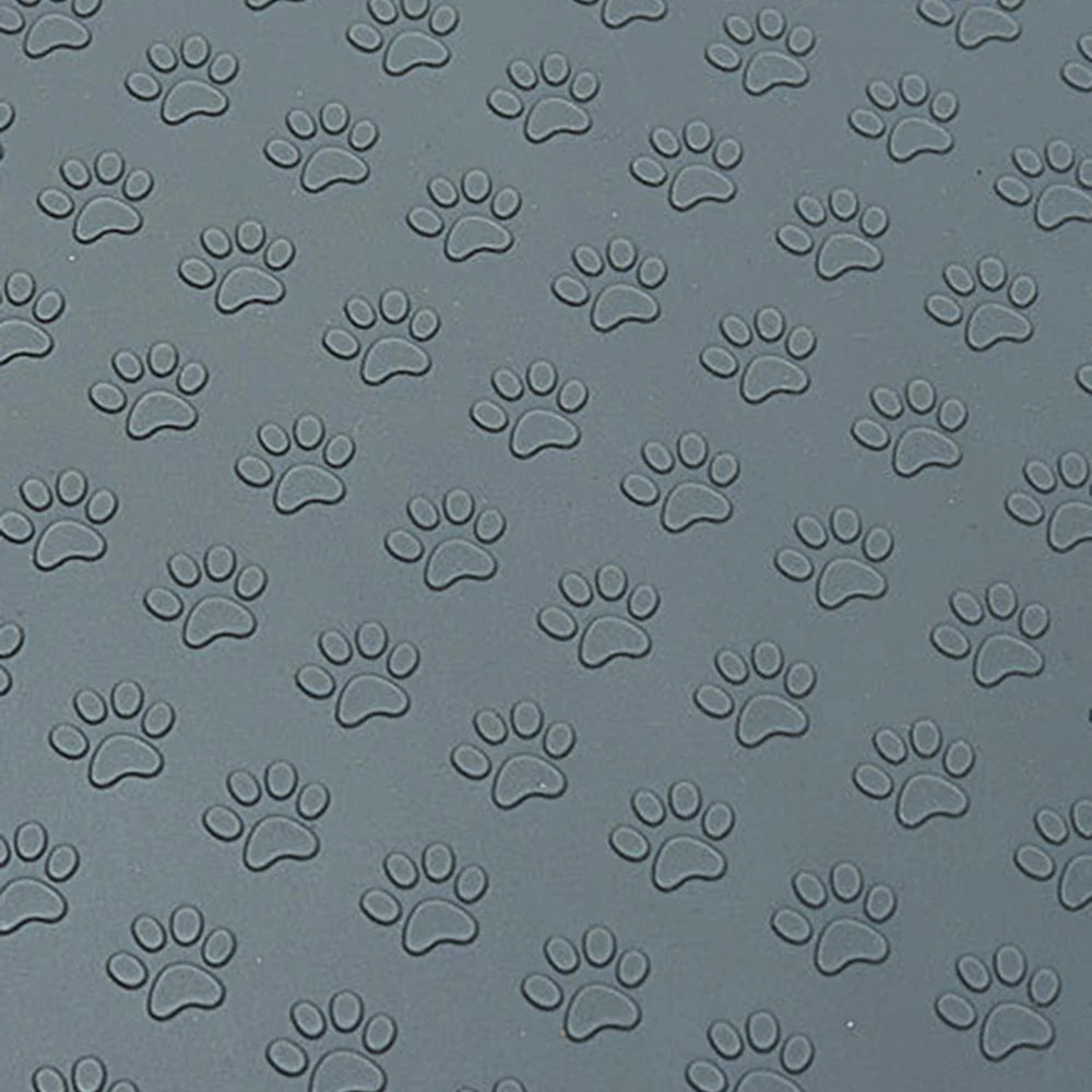 Pet Silicone Feeding Mat - Paw Print Non-Slip Waterproof Placemat for Dogs & Cats