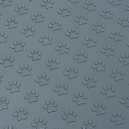 Pet Silicone Feeding Mat - Paw Print Non-Slip Waterproof Placemat for Dogs & Cats
